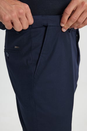 Yünlü Flanel Slim Fit Dar Kesim Beli Gizli Lastikli Yan Cep Klasik Pantolon
