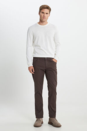 Slim Fit Dar Kesim Pamuklu Esnek Armürlü 5 Cep Pantolon