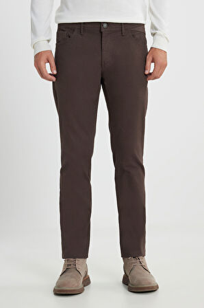 Slim Fit Dar Kesim Pamuklu Esnek Armürlü 5 Cep Pantolon
