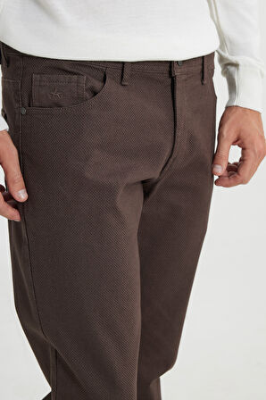 Slim Fit Dar Kesim Pamuklu Esnek Armürlü 5 Cep Pantolon