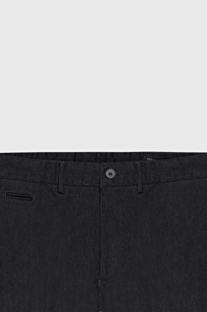 Comfort Fit Rahat Kesim Pamuklu Esnek Diagonal Desenli Yan Cep Casual Pantolon