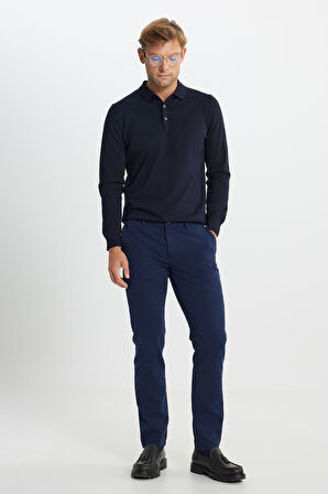 Slim Fit Dar Kesim Pamuklu Esnek Armürlü Yan Cep Pantolon