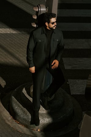 Slim Fit Dar Kesim Gömlek Yaka Diagonal Desenli Yan Cepli Takım Elbise