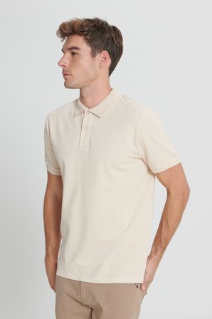 Slim Fit Dar Kesim %100 Pamuk Polo Yaka Tişört