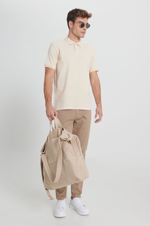 Slim Fit Dar Kesim %100 Pamuk Polo Yaka Tişört