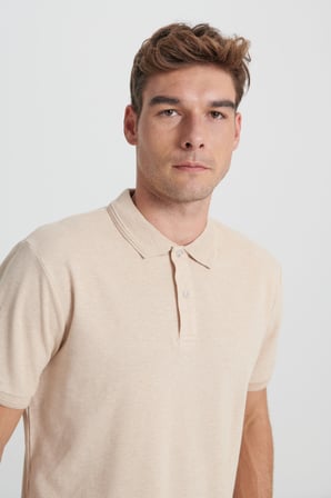 Slim Fit Dar Kesim %100 Pamuk Polo Yaka Tişört