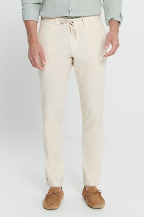 Slim Fit Dar Kesim %100 Pamuk Yan Cep Pileli Pantolon