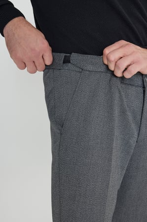 Comfort Fit Rahat Kesim Beli Gizli Lastikli Desenli Esnek Yan Cep Klasik Pantolon