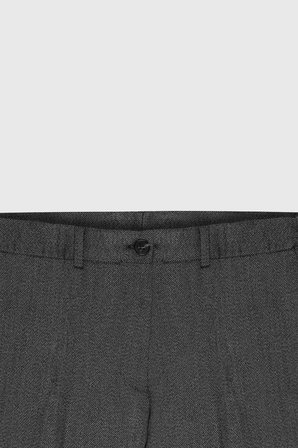 Comfort Fit Rahat Kesim Beli Gizli Lastikli Desenli Esnek Yan Cep Klasik Pantolon