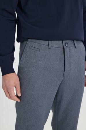 Comfort Fit Rahat Kesim Beli Gizli Lastikli Yan Cep Desenli Klasik Esnek Pantolon