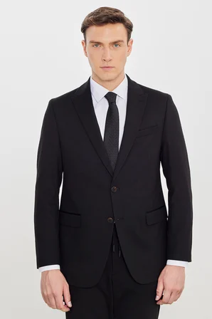 Slim Fit Kırlangıç Yaka Beli Bağlamalı Yan Cepli Takım Elbise