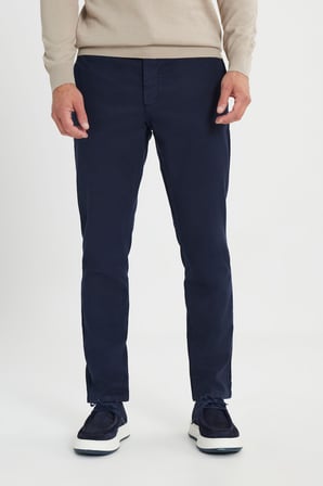 Pamuklu Slim Fit Diagonal Desenli Pileli Yan Cep Casual Pantolon