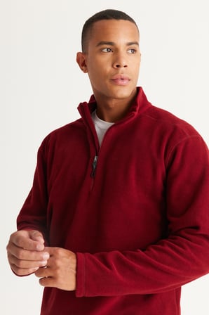 Anti-Pilling Tüylenme Yapmayan Standart Fit Dik Yaka Polar Sweatshirt