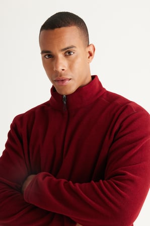 Anti-Pilling Tüylenme Yapmayan Standart Fit Dik Yaka Polar Sweatshirt