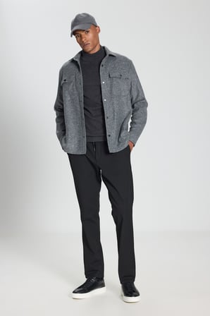 Yünlü Comfort Fit Klasik Yaka Gömlek Ceket