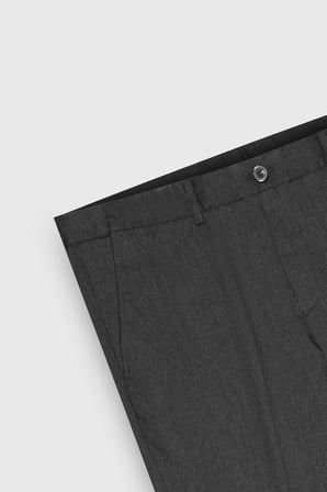 Yünlü Flanel Slim Fit Dar Kesim Beli Gizli Lastikli Yan Cep Klasik Pantolon