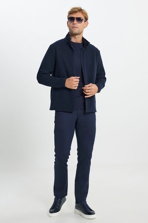 Standart Fit Dik Yaka Cepli Fermuarlı Sweatshirt Polar