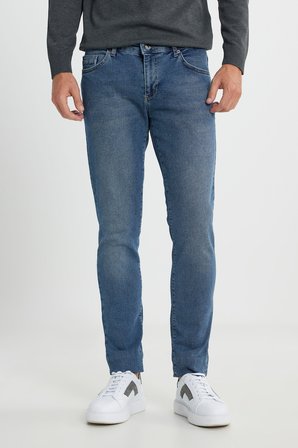 Pamuklu Esnek Slim Fit Dar Kesim 5 Cep Jean Kot Denim Pantolon