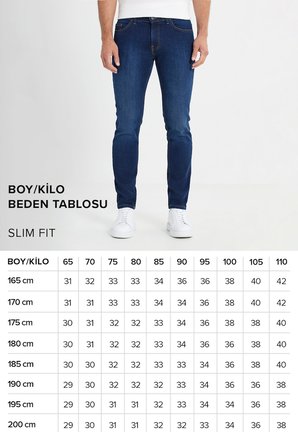 Pamuklu Esnek Slim Fit Dar Kesim 5 Cep Jean Kot Denim Pantolon
