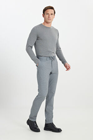 Relax Fit Rahat Kesim Beli Bağlamalı Esnek Takım Elbise Pantolonu