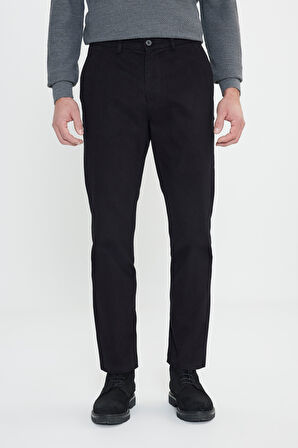 %100 Pamuk Comfort Fit Rahat Kesim Yan Cepli Pantolon