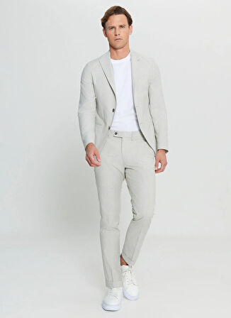 Altınyıldız Classics Normal Bel Slim Fit Gri - Beyaz Erkek Takım Elbise ACE030252213_GBY