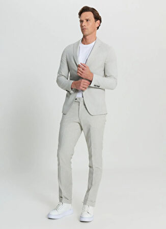 Altınyıldız Classics Normal Bel Slim Fit Gri - Beyaz Erkek Takım Elbise ACE030252213_GBY