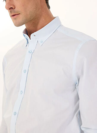 Altınyıldız Classics Slim Fit Düğmeli Yaka Mavi Erkek Gömlek ACE020252040_MAV