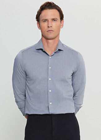 Altınyıldız Classics Slim Fit Düğmeli Yaka Siyah Erkek Gömlek ACE020252040_SYH