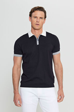 %100 Pamuk Standart Fit Normal Kesim Polo Yaka Triko Tişört