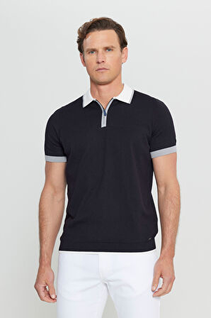 %100 Pamuk Standart Fit Normal Kesim Polo Yaka Triko Tişört