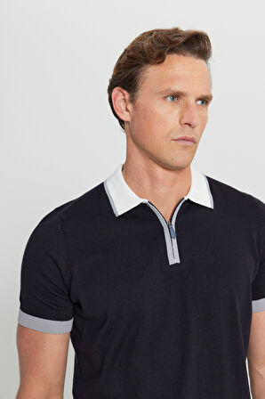 %100 Pamuk Standart Fit Normal Kesim Polo Yaka Triko Tişört