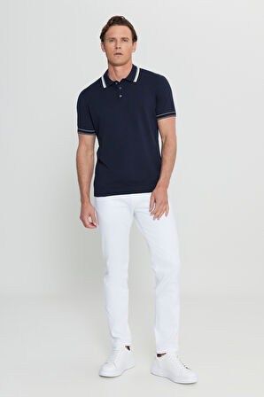 %100 Pamuk Standart Fit Normal Kesim Polo Yaka Triko Tişört