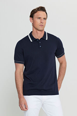 %100 Pamuk Standart Fit Normal Kesim Polo Yaka Triko Tişört