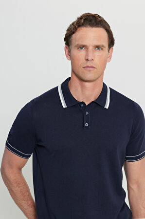 %100 Pamuk Standart Fit Normal Kesim Polo Yaka Triko Tişört