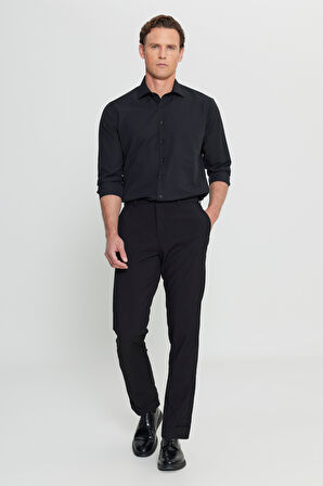 Slim Fit Dar Kesim Beli Lastikli Yan Cep Esnek Casual Pantolon