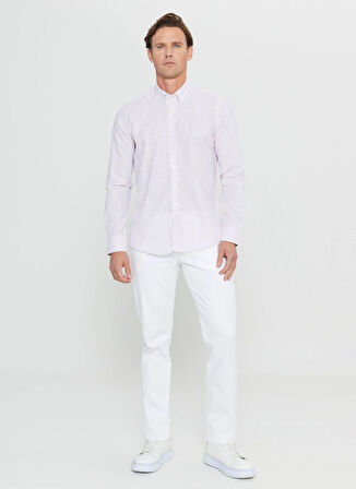 Altınyıldız Classics Slim Fit Düğmeli Yaka Pembe Erkek Gömlek ACE020252168_PMB