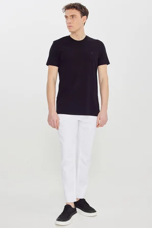Yumuşak Dokulu Slim Fit Bisiklet Yaka Esnek Tişört
