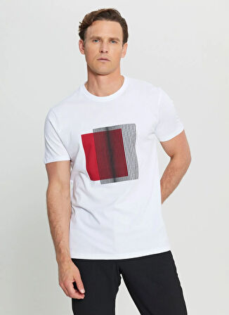 Altınyıldız Classics Bisiklet Yaka Baskılı Beyaz Erkek T-Shirt ACE091252071_BYZ