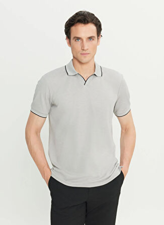 Altınyıldız Classics Jakarlı Gri Erkek Polo T-Shirt ACE091252126_GRI