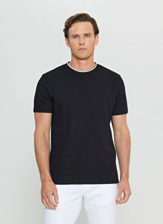 Altınyıldız Classics Polo Yaka Jakarlı Siyah Erkek T-Shirt ACE091252104_SYH