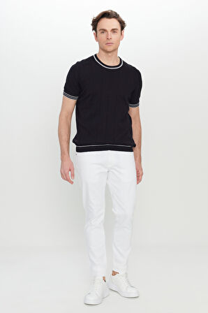 %100 Pamuk Standart Fit Normal Kesim Bisiklet Yaka Triko Tişört