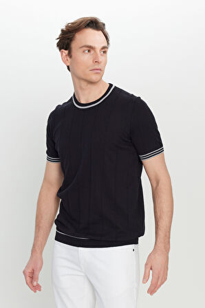 %100 Pamuk Standart Fit Normal Kesim Bisiklet Yaka Triko Tişört