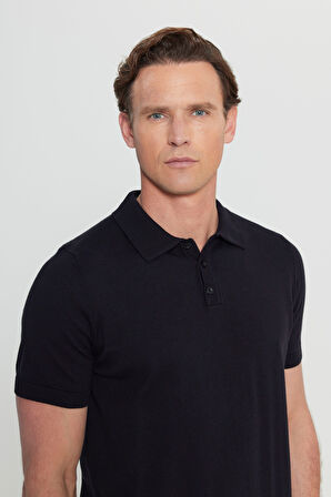 %100 Pamuk Standart Fit Normal Kesim Polo Yaka Triko Tişört