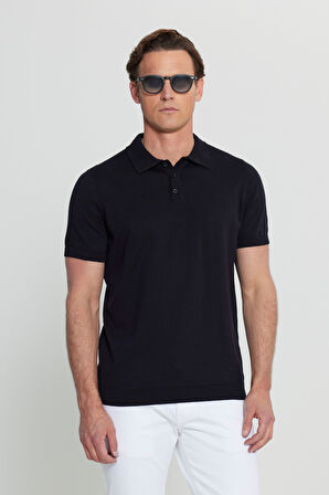 %100 Pamuk Standart Fit Normal Kesim Polo Yaka Triko Tişört