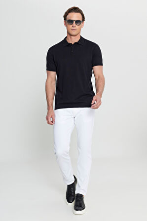 %100 Pamuk Standart Fit Normal Kesim Polo Yaka Triko Tişört