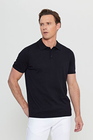 %100 Pamuk Standart Fit Normal Kesim Polo Yaka Triko Tişört