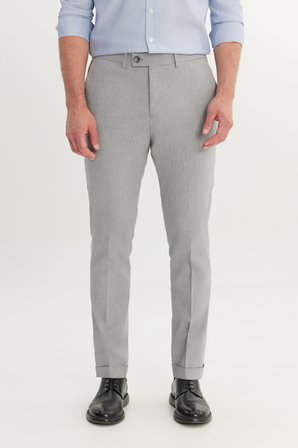 Pamuklu Slim Fit Dar Kesim Yan Cepli Diagonal Desenli Casual Pantolon