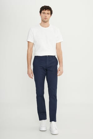 Pamuklu Slim Fit Dar Kesim Yan Cepli Armürlü Esnek Casual Pantolon
