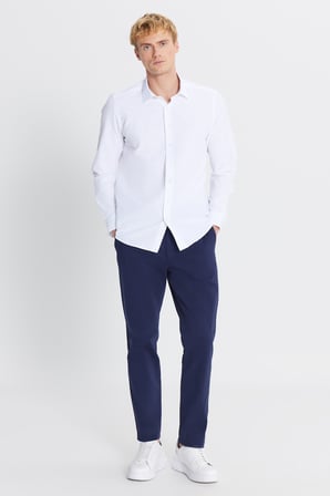 Pamuklu Slim Fit Dar Kesim Yan Cepli Casual Esnek Pantolon